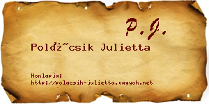 Polácsik Julietta névjegykártya